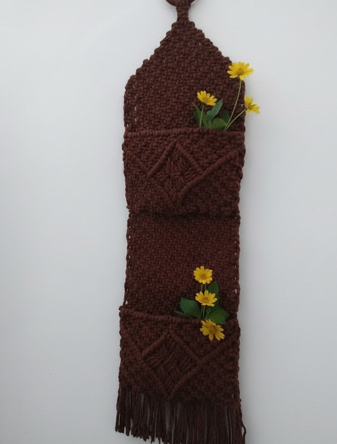 Brown Macrame Magazine Hanger