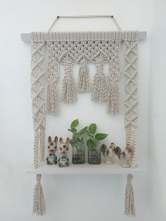 Macrame hanging shelf