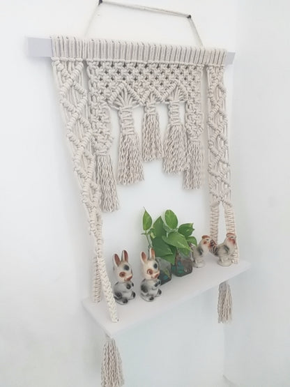 Macrame hanging shelf