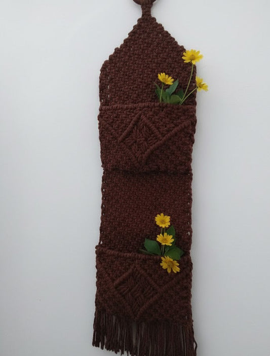 Brown Macrame Magazine Hanger