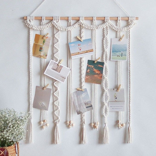 Macrame Photo Display Wall Hanger