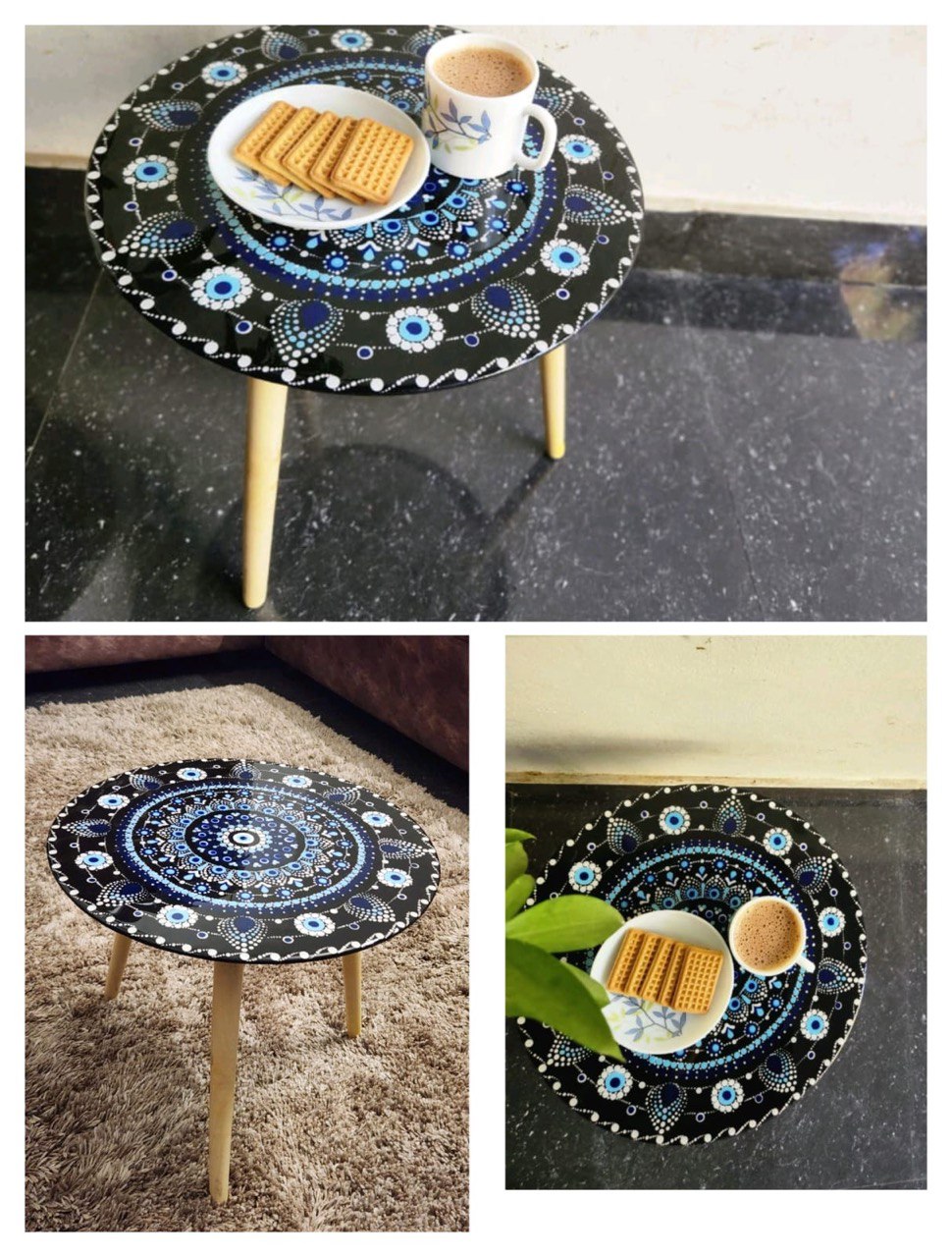 Evil eye Mandala cofee stool