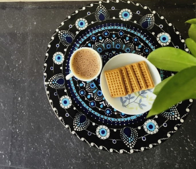Evil eye Mandala cofee stool