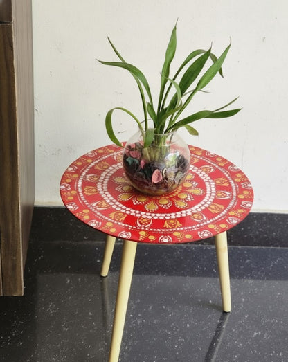 Red Mandala cofee Stool