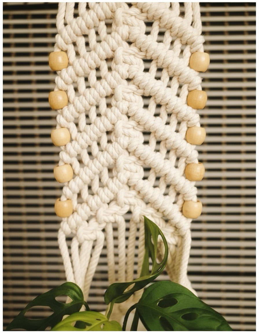 macrame single pot plant hanger