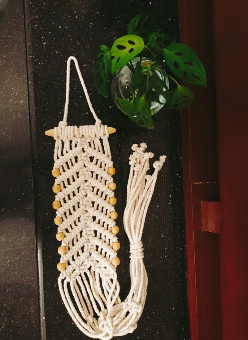 macrame single pot plant hanger